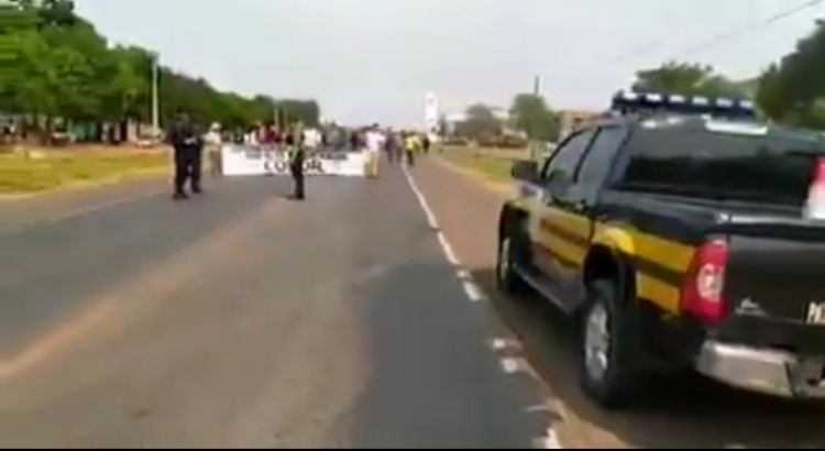 Cierre de ruta en Caaguazú