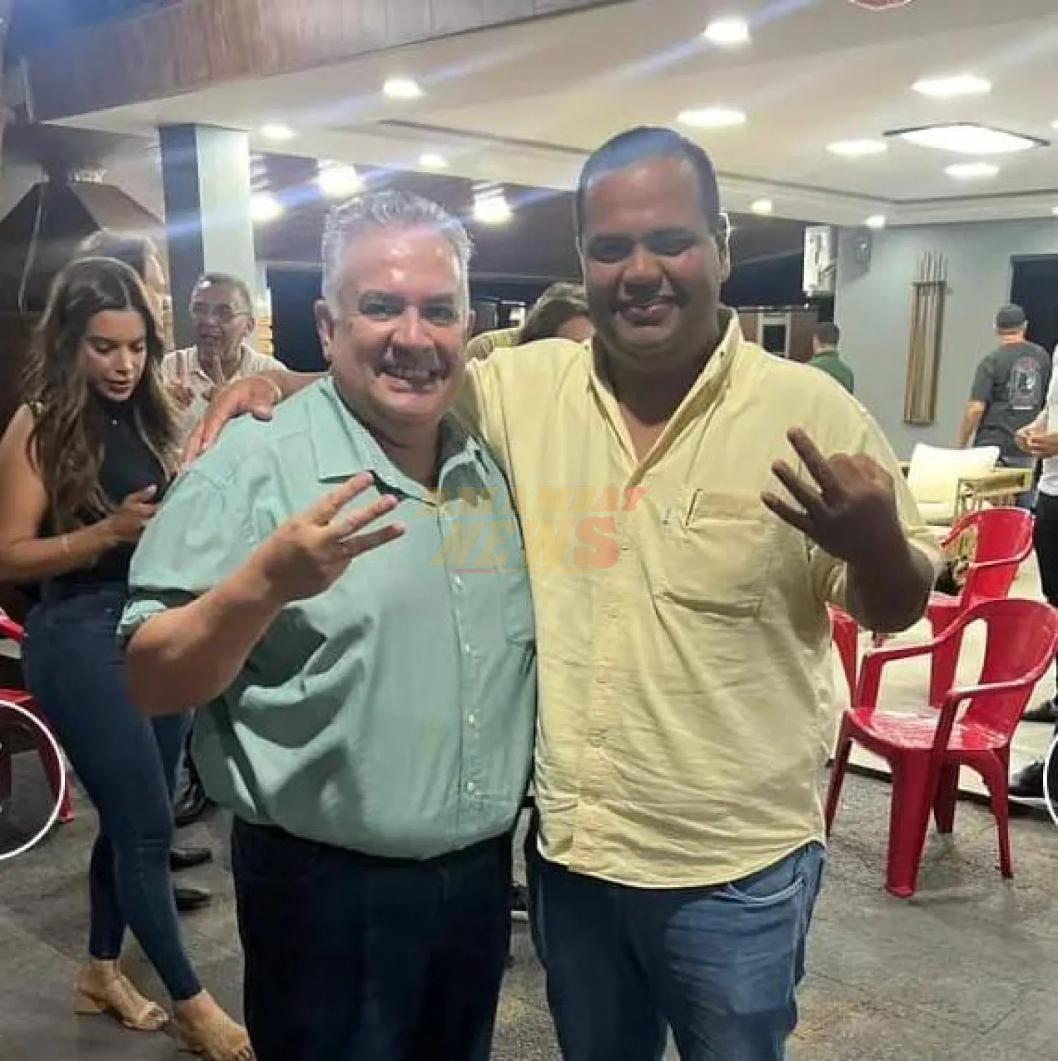 Miguel Rojas (intendente) y Martín Pocho (concejal) por el equipo de “Nuevo Liberalismo” en Pedro Juan