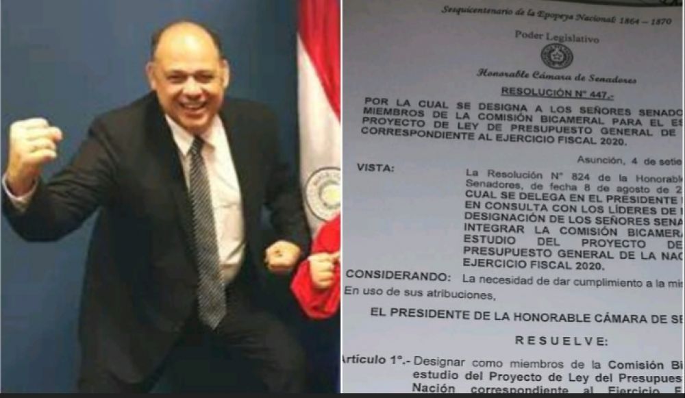 Chiquito Vale designado para integrar la Comisión Bicameral de Presupuesto