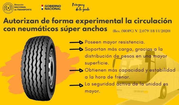 Autorizan a buses utilizar cubiertas súper anchas