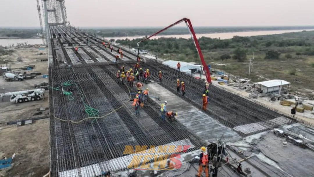 Imponente estructura del Puente de la Bioceánica se aproxima al 60% de avance en su construcción