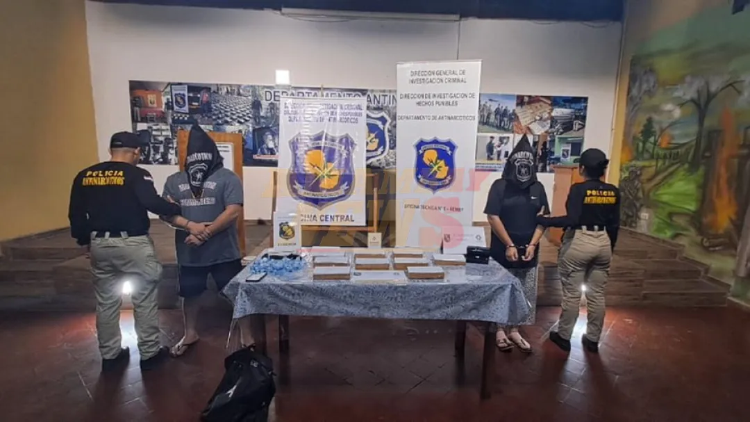 Caen dos personas con más de 10 kilos de cocaína en Lambaré