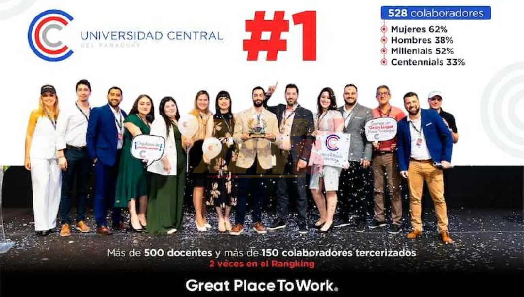 La Universidad Central del Paraguay alcanza el primer puesto en el ranking nacional de Great Place to Work