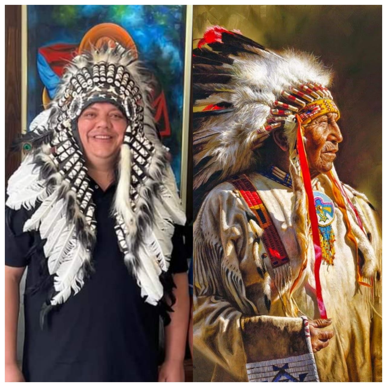 Adorno utilizado por "Juancho" es de Apaches  Norteamericanos y no de indígenas de Paraguay