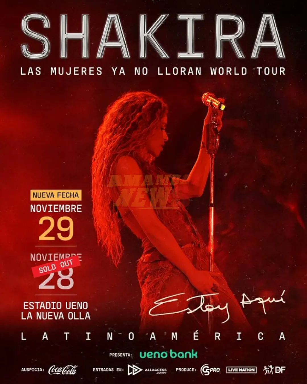 ¡Histórico! Shakira confirma segunda fecha en Paraguay a cuatro meses de su concierto