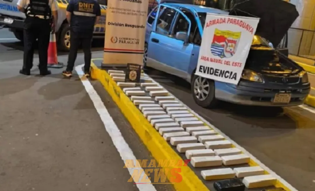 Abandonan auto con 110 kg de marihuana en Ciudad del Este