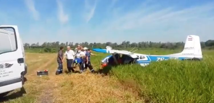 Una avioneta realizó un aterrizaje de emergencia en Luque