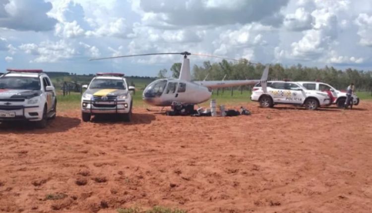 Helicóptero que partió de la frontera es incautado en SP con 250 kg de cocaína