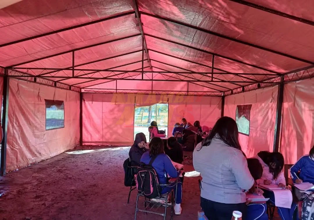 Alumnos siguen sin aulas: MEC instala carpas tras años de reclamos en Villa Hayes