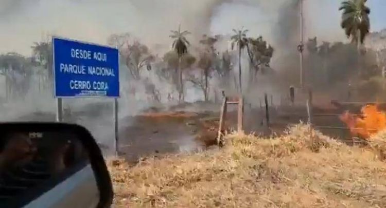 Utilizarán avión hidrante para sofocar incendio en el parque Cerro Corá