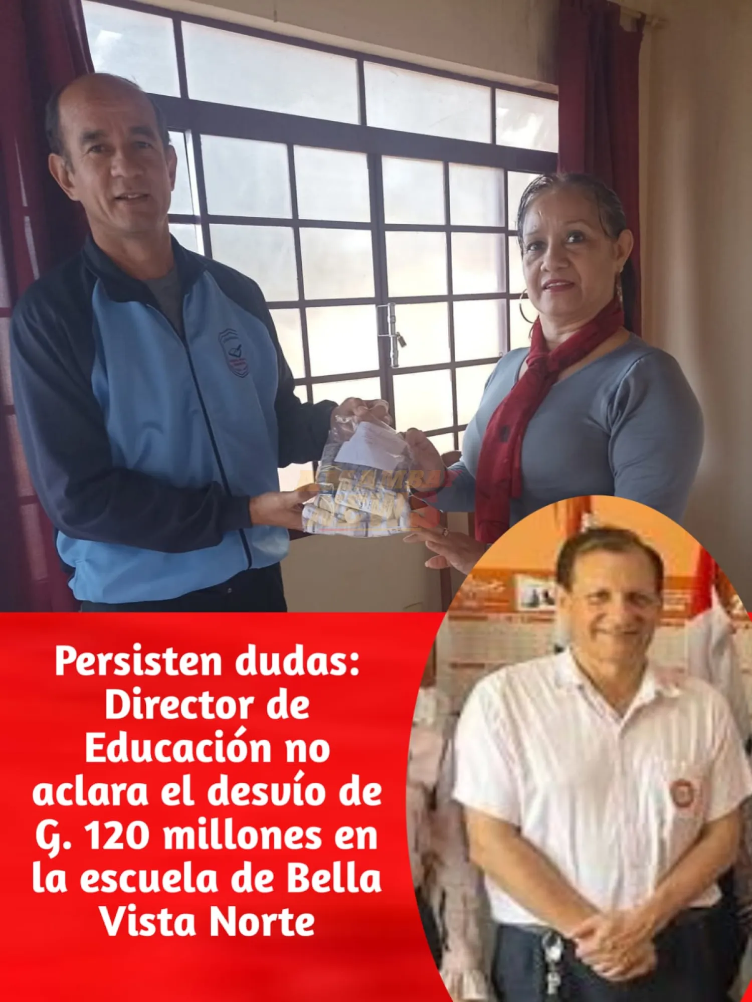 Director de Educación no aclara el desvio de G. 120 millones en escuela de Bella Vista Norte