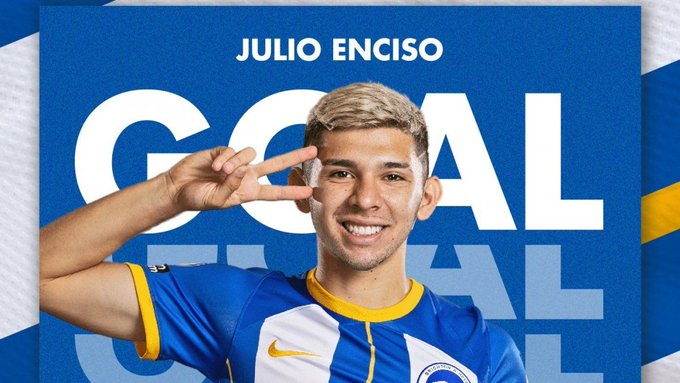 Julio Enciso marca su primer gol en la Premier League