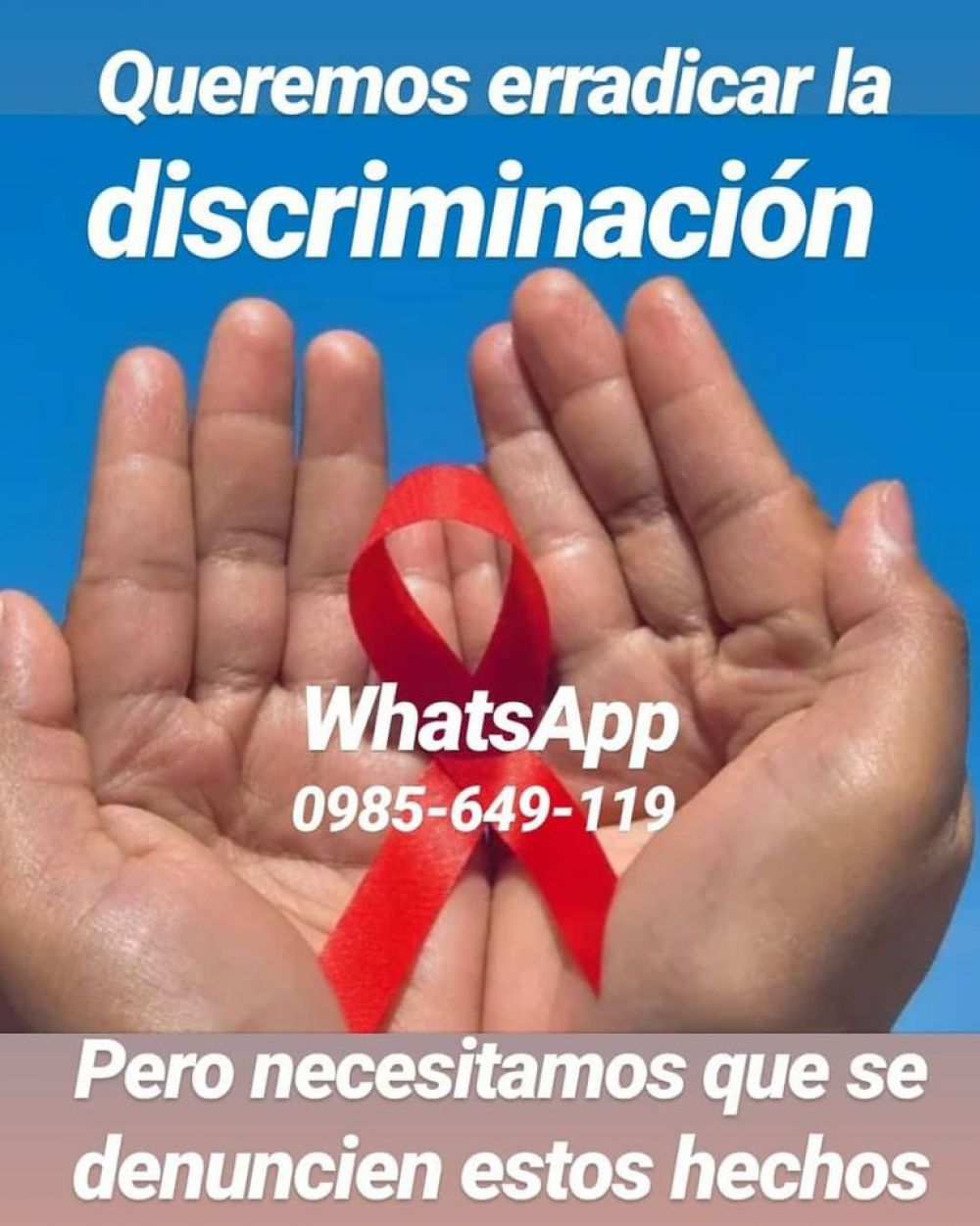 Ahora ya se podrá denunciar discriminación a personas con VIH vía WhatsApp