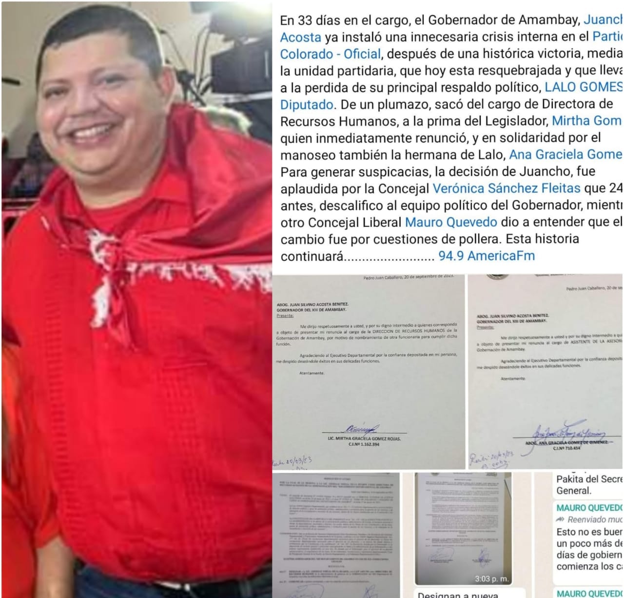 Gobernador enojado con concejala Olga Gomes por "filtrar" documentos a la prensa