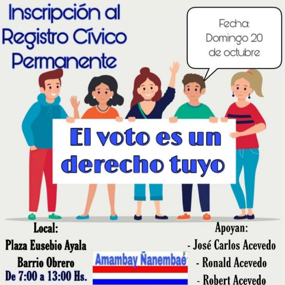 Amambay Ñanemba""é, realiza inscripción en el Registro Cívico Permanente