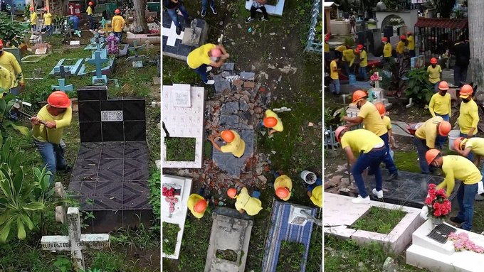 Bukele envía a pandilleros presos a destruir tumbas con símbolos de la Mara Salvatrucha