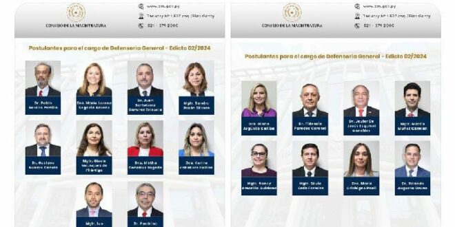 Consejo de la Magistratura admite a 18 personas para cargo de Defensor General