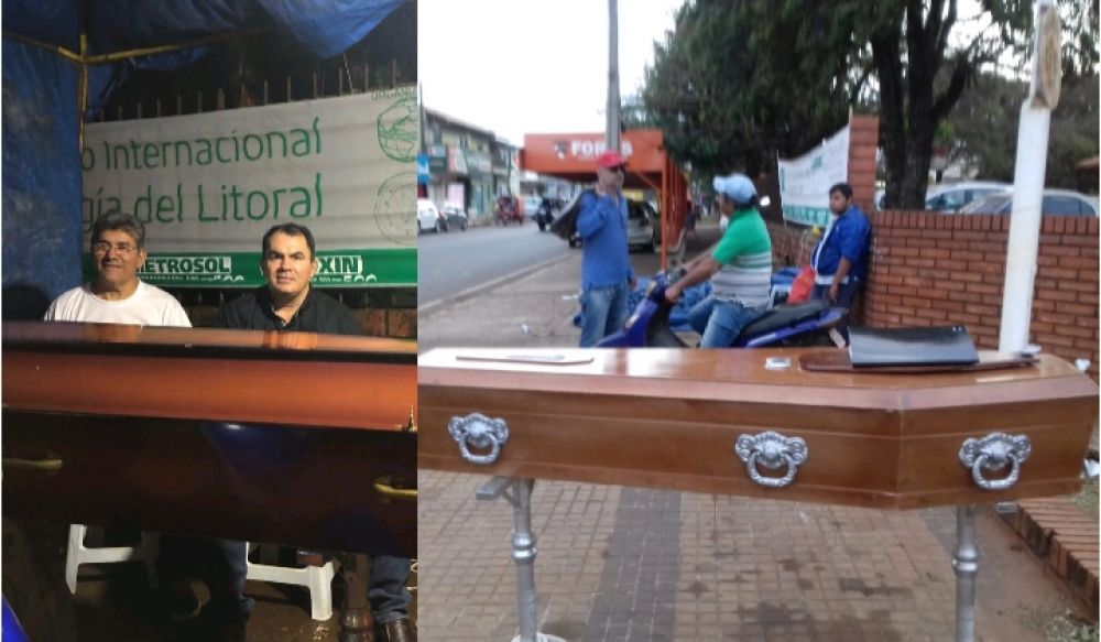 Piden sacar ataúd de en frente de Hospital Regional de Pedro Juan Caballero