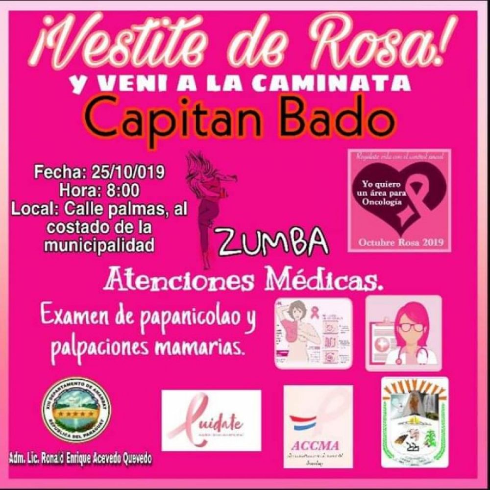 Capitán Bado se vestirá de rosa