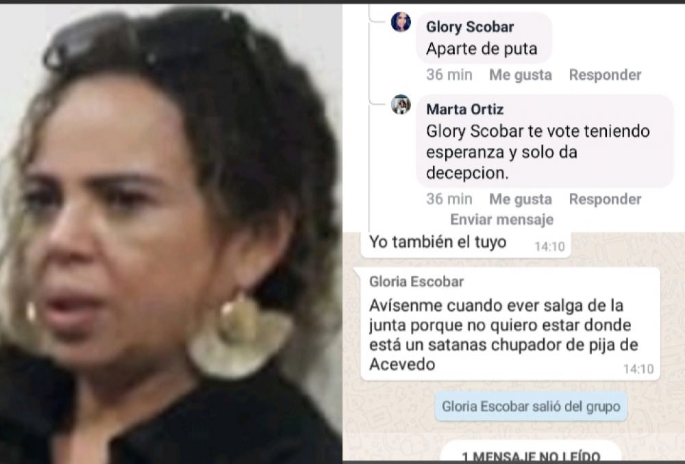 Intolerante: Concejal Gloria Escobar trata de puta a internauta en redes sociales