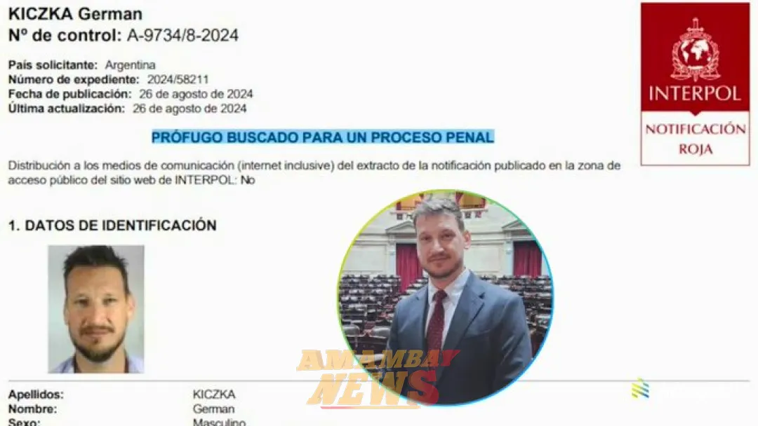 Interpol emite alerta roja para diputado argentino prófugo