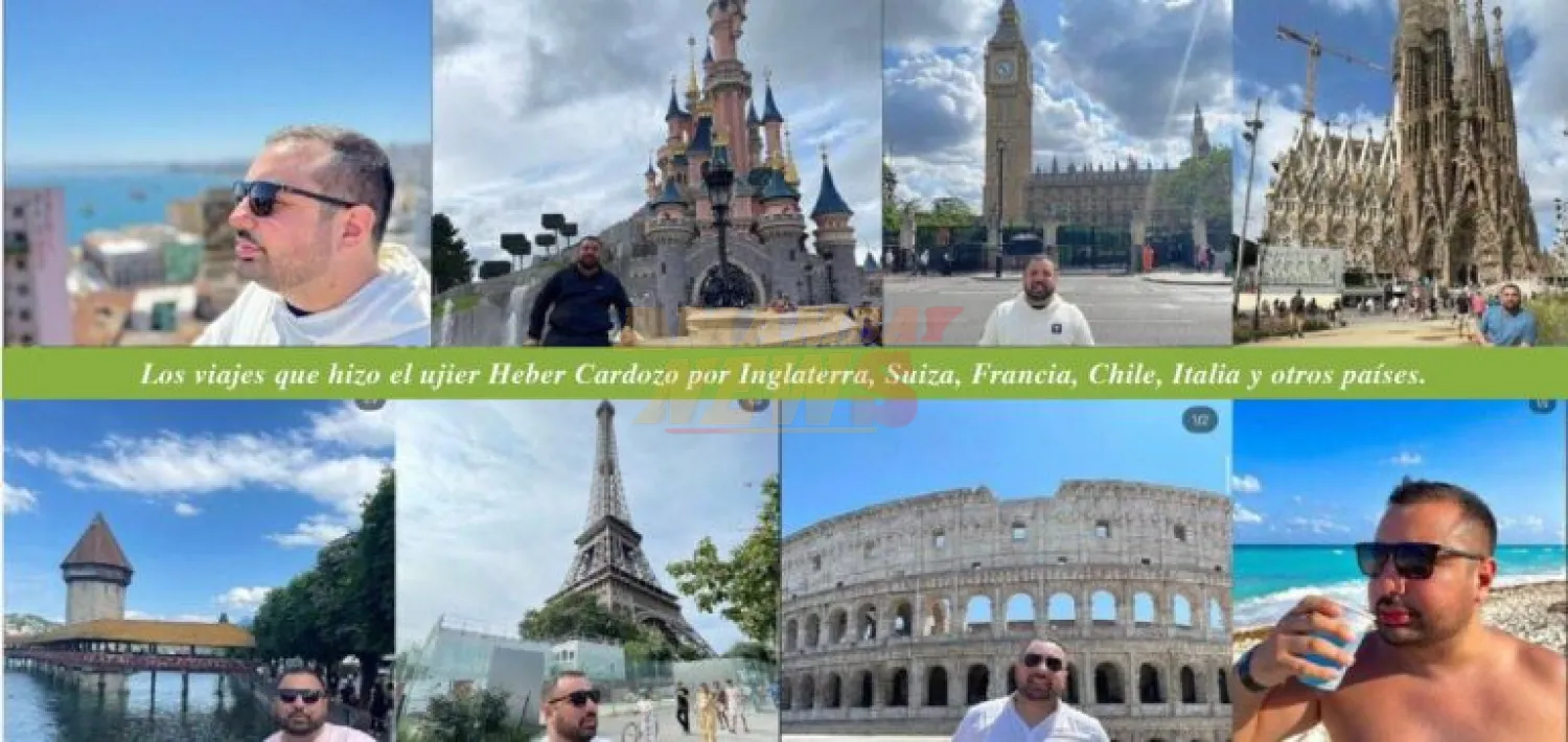 Ujier que ostentó viajes por el mundo no registra bienes, ni cuentas a su nombre