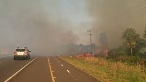 Gran incendio en Ruta Luque-San Bernardino
