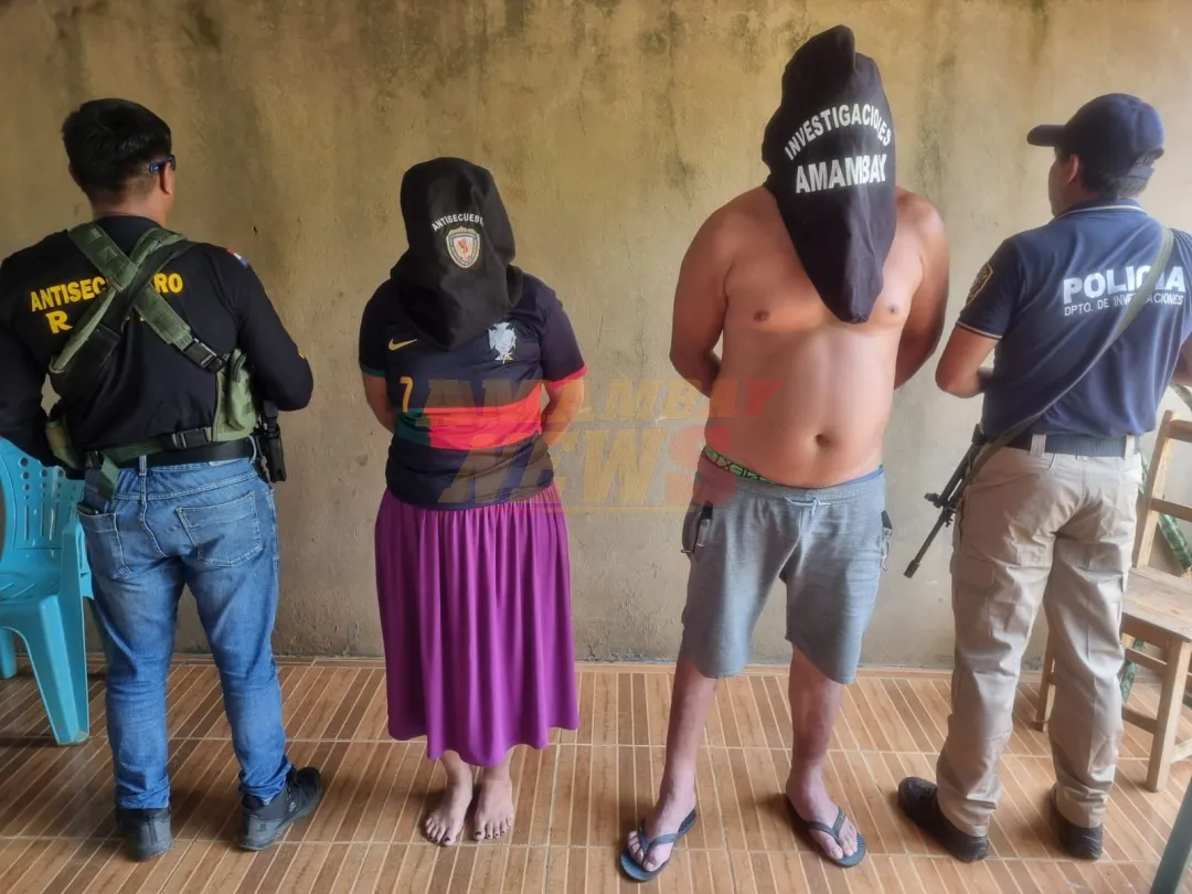 Dos detenidos por secuestro y extorsión agravada en allanamiento en Capitán Bado