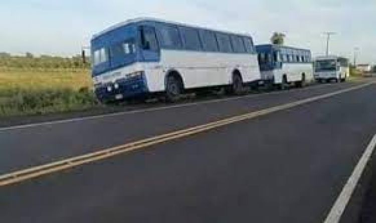 Abandonan 7 buses en Curuguaty y serían de la Iglesia del pastor prófugo