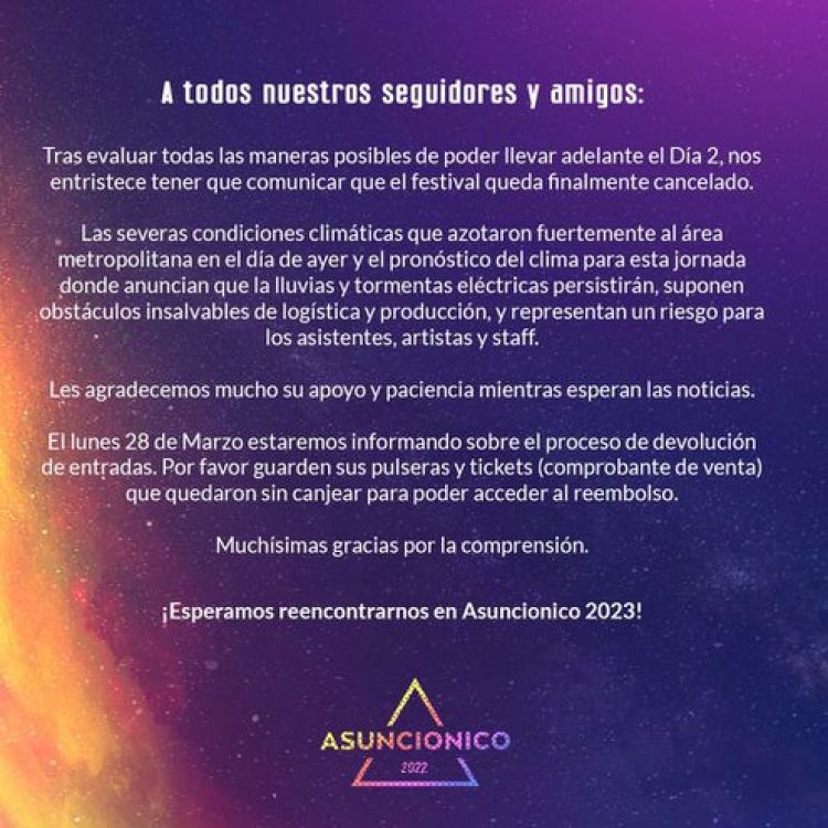 El Asunciónico oficialmente suspendido
