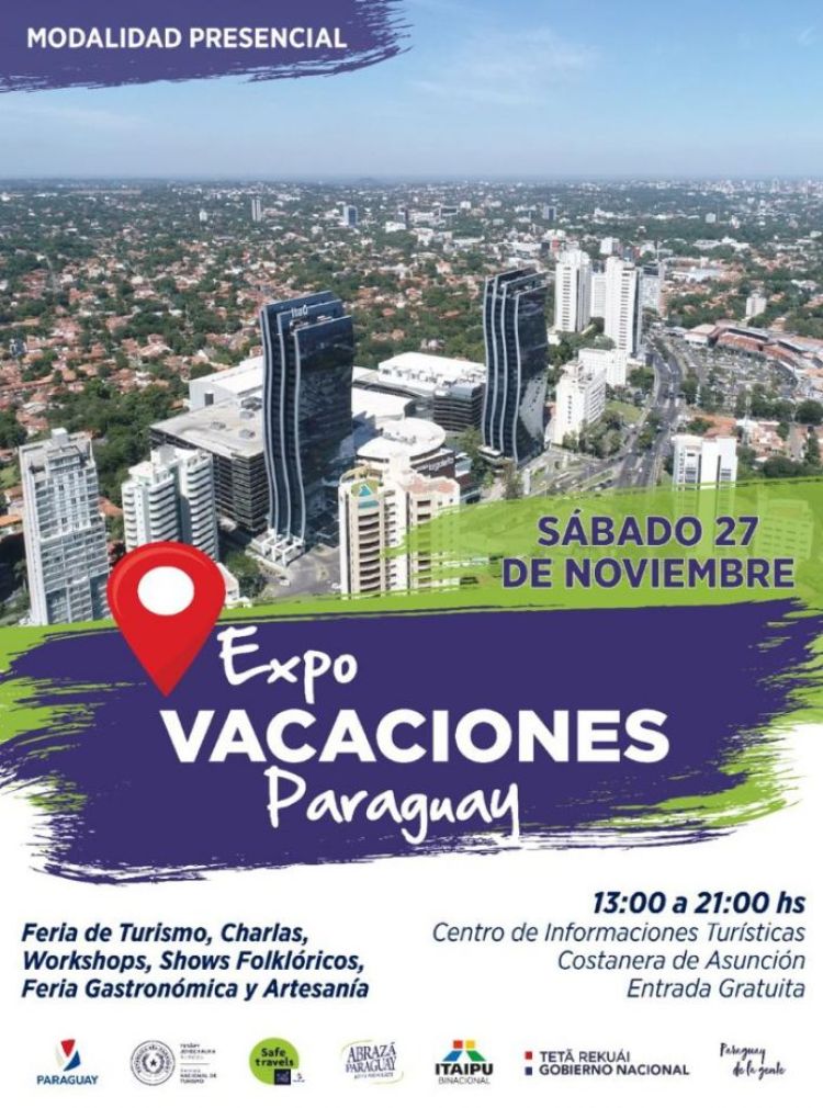 Expo Vacaciones presentará toda la oferta turística del país este sábado en la Costanera