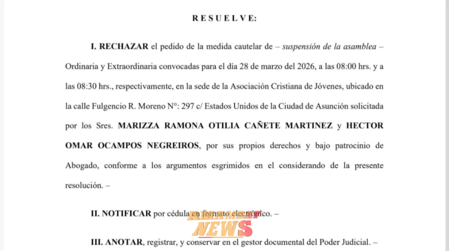 Justicia rechaza pedido para suspender asamblea de APA