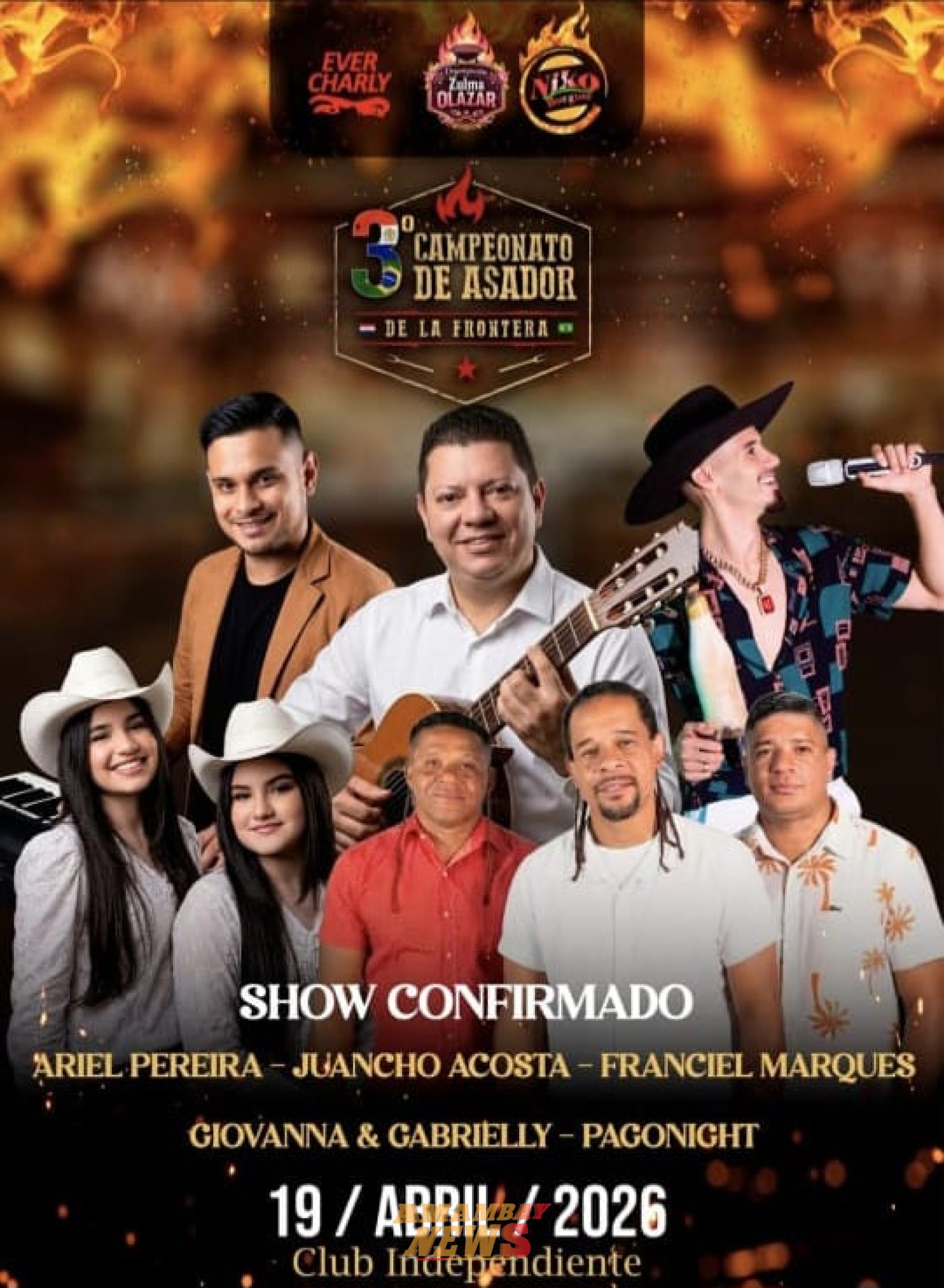 Agenda llena de shows de Juancho Acosta en este mes de abril en PJC