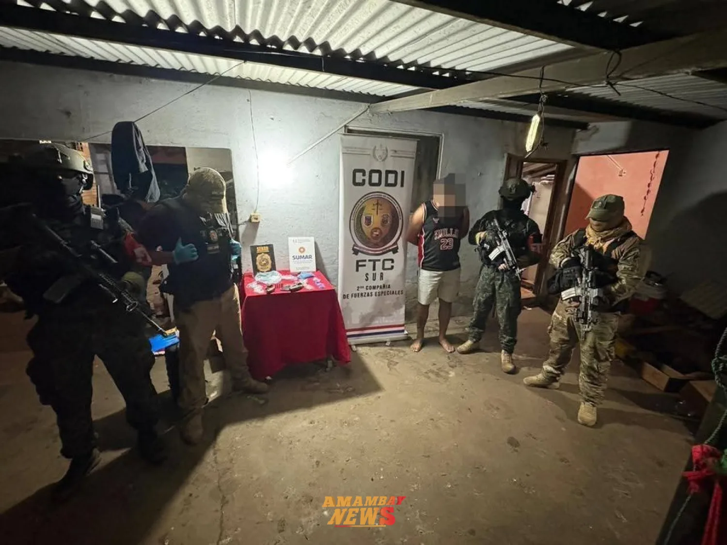 SENAD incauta drogas y armas en operativos simultáneos en Pilar y detiene a dos personas