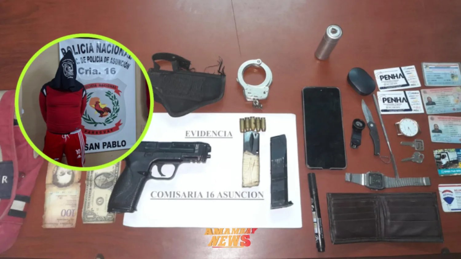 Detienen a hombre con orden de captura y le incautan una réplica de arma en Asunción