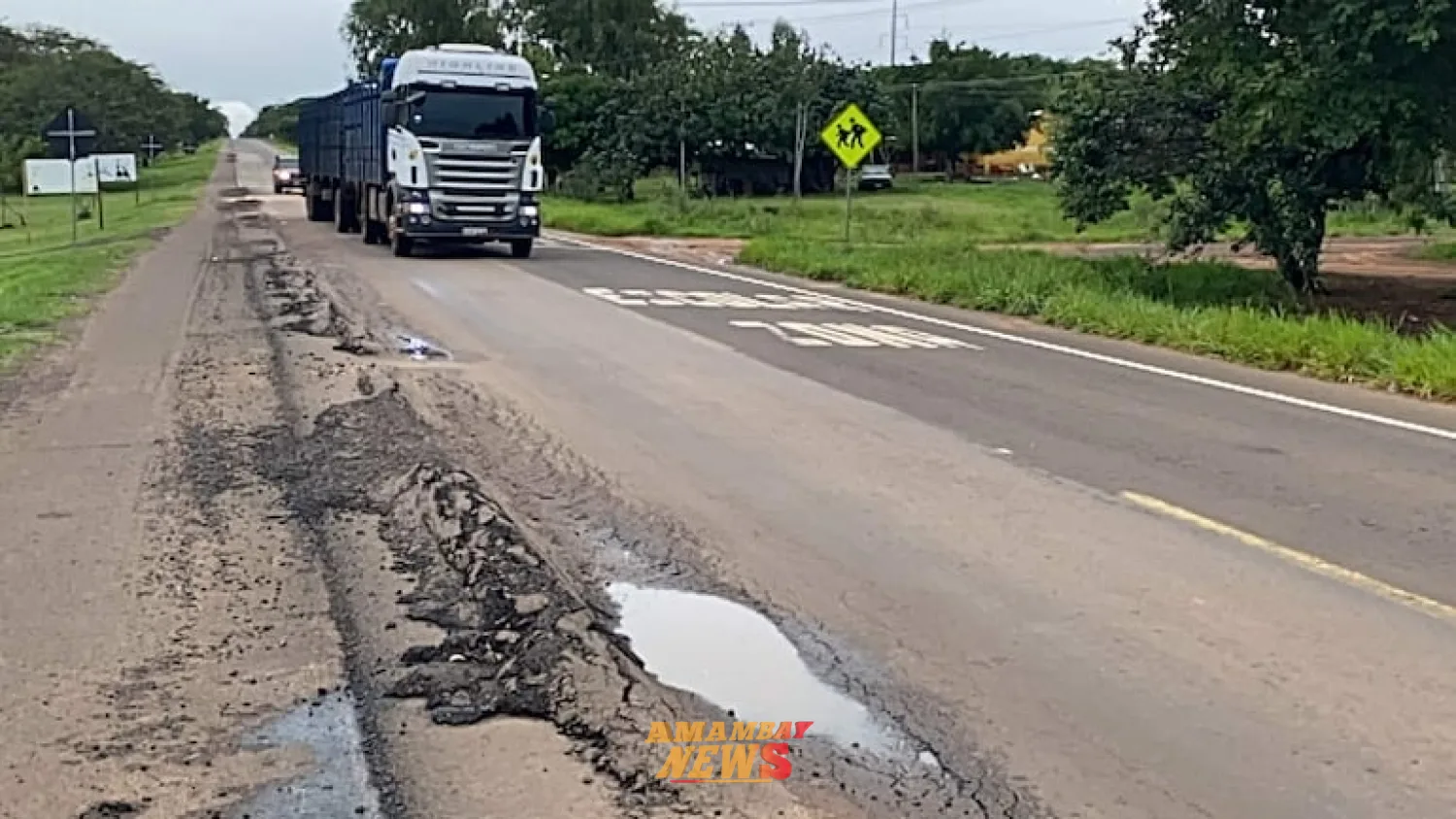 Ruta PY05 presenta peligrosos hundimientos en los distritos de Horqueta y Arroyito