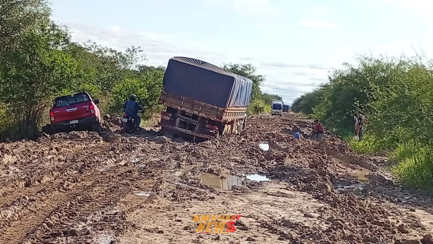 Abandono: Caminos intransitables y camiones pesados empantanados acrecientan la crisis vial en Alto Paraguay