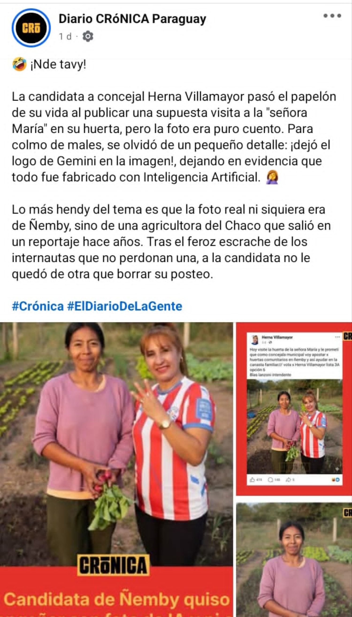 Candidata pureo visitas en Ñemby con una imagen IA