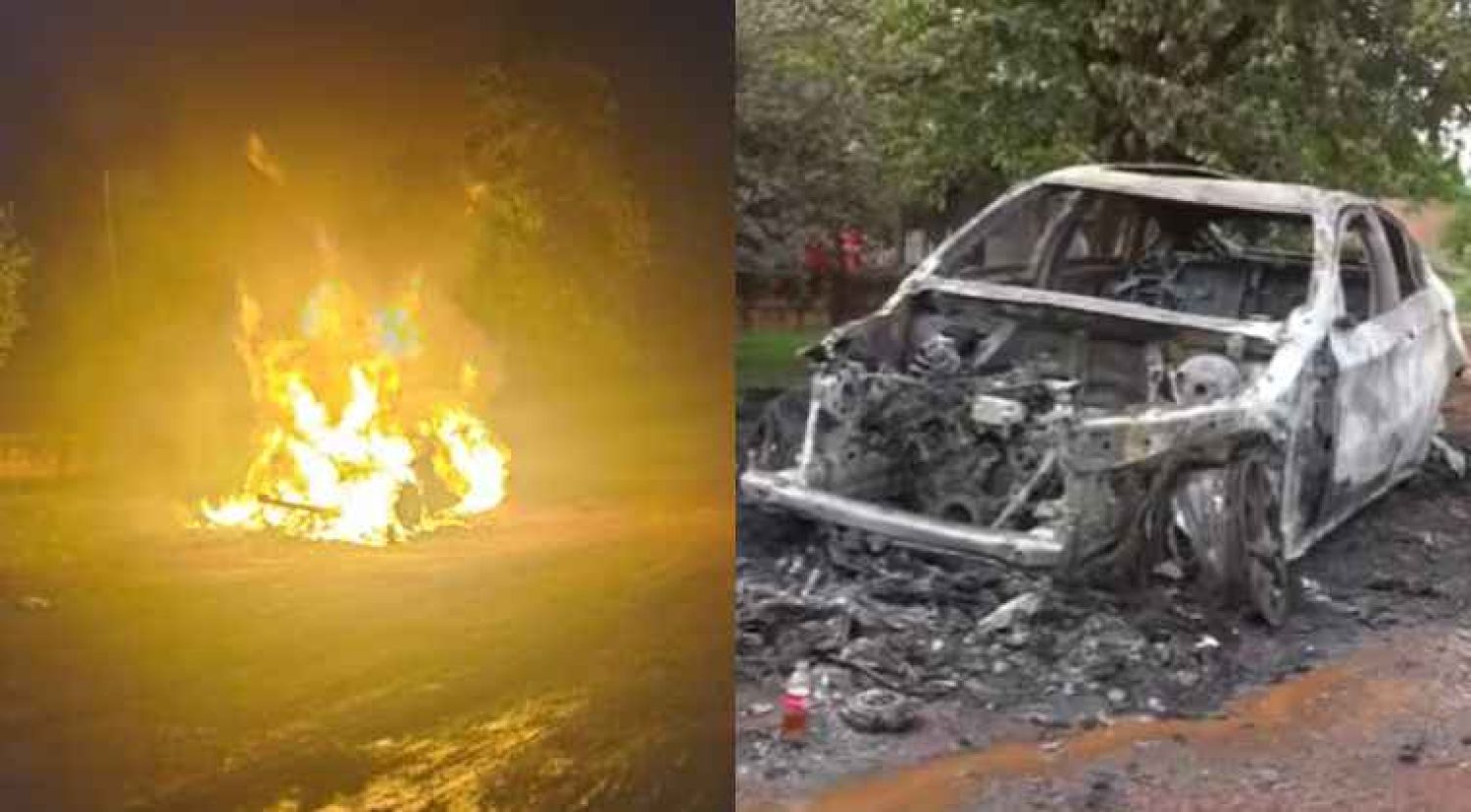 Desconocidos incineran lujoso BMW en plena vía pública en Ciudad del Este