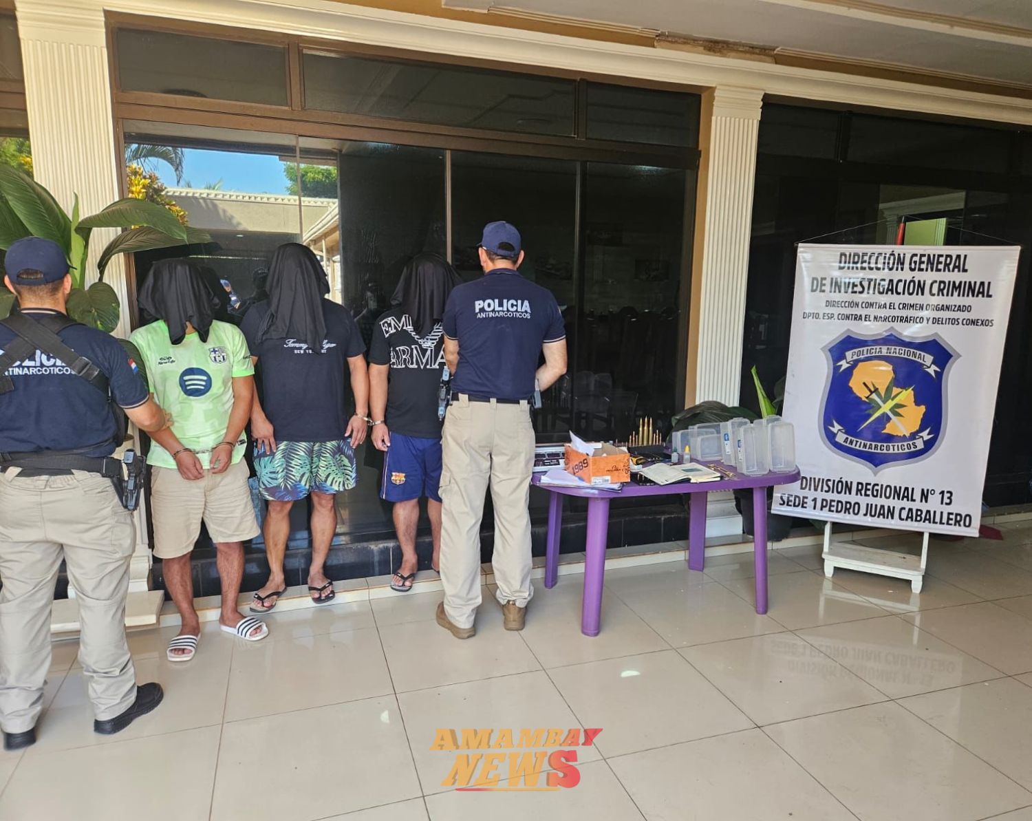 Allanan laboratorio de drogas y detienen a tres supuestos narcotraficantes en Pedro Juan Caballero
