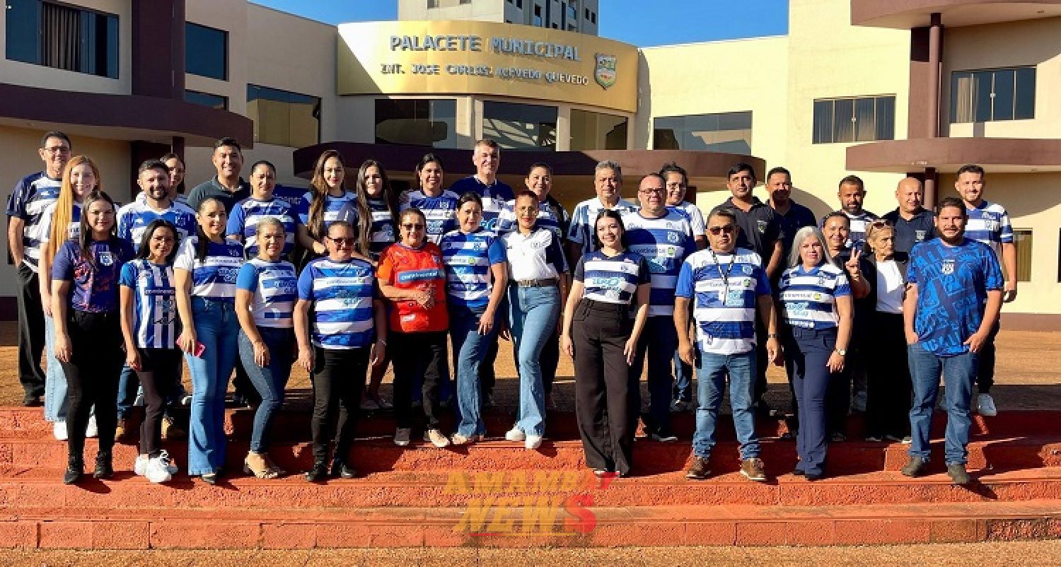 La Municipalidad de Pedro Juan Caballero se viste de blanco y azul apoyando al 2 de Mayo