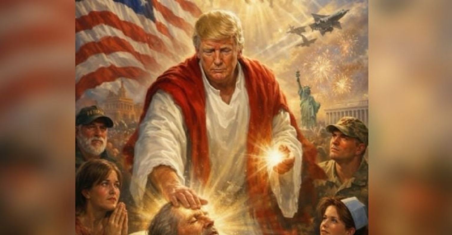 Católicos de EU arremeten contra Trump por imagen en la que imita a Jesús; borra la publicación
