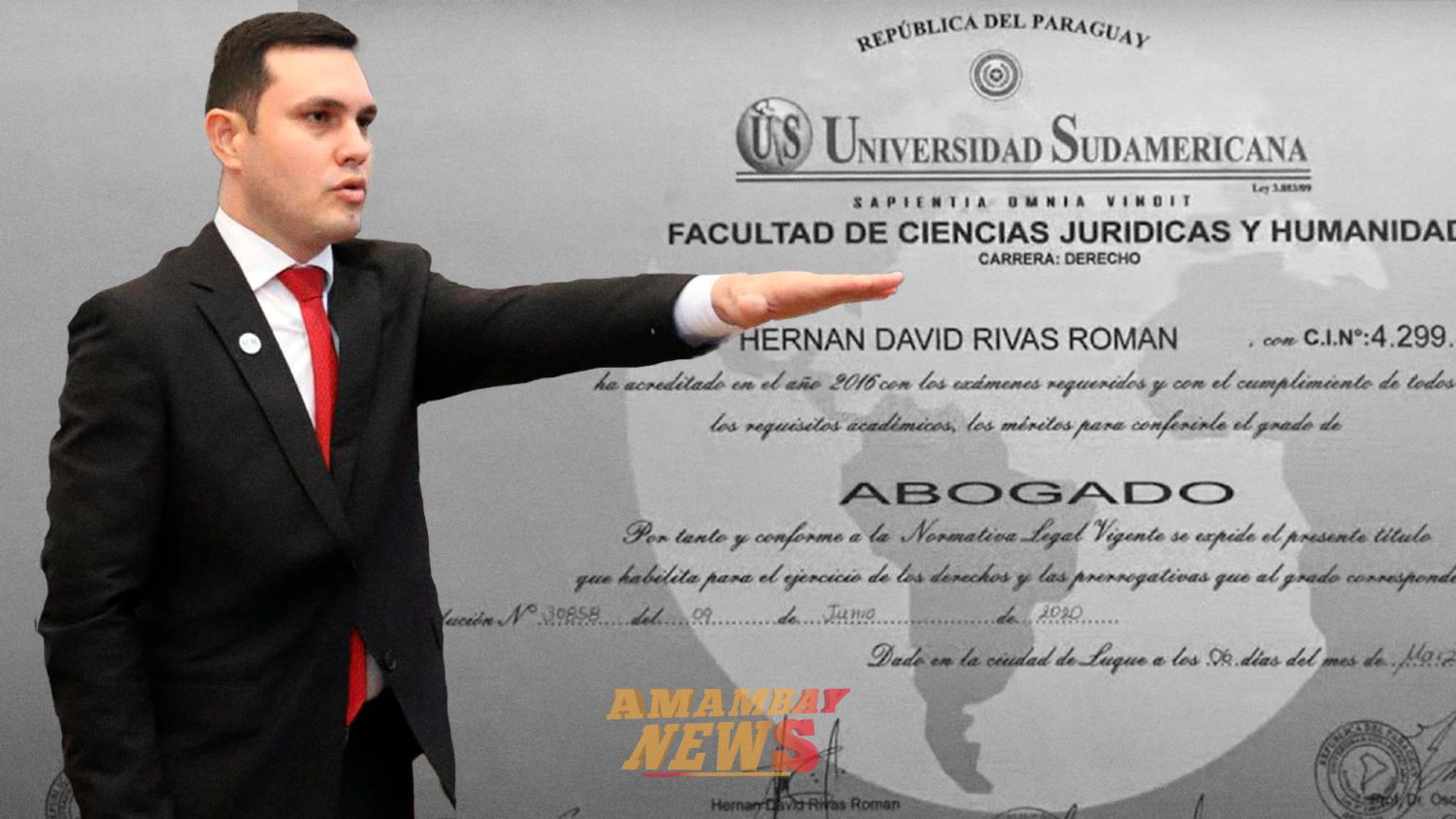 El Colegio de Abogados del Paraguay pidió a la CSJ la cancelación de matrícula profesional de Hernán Rivas