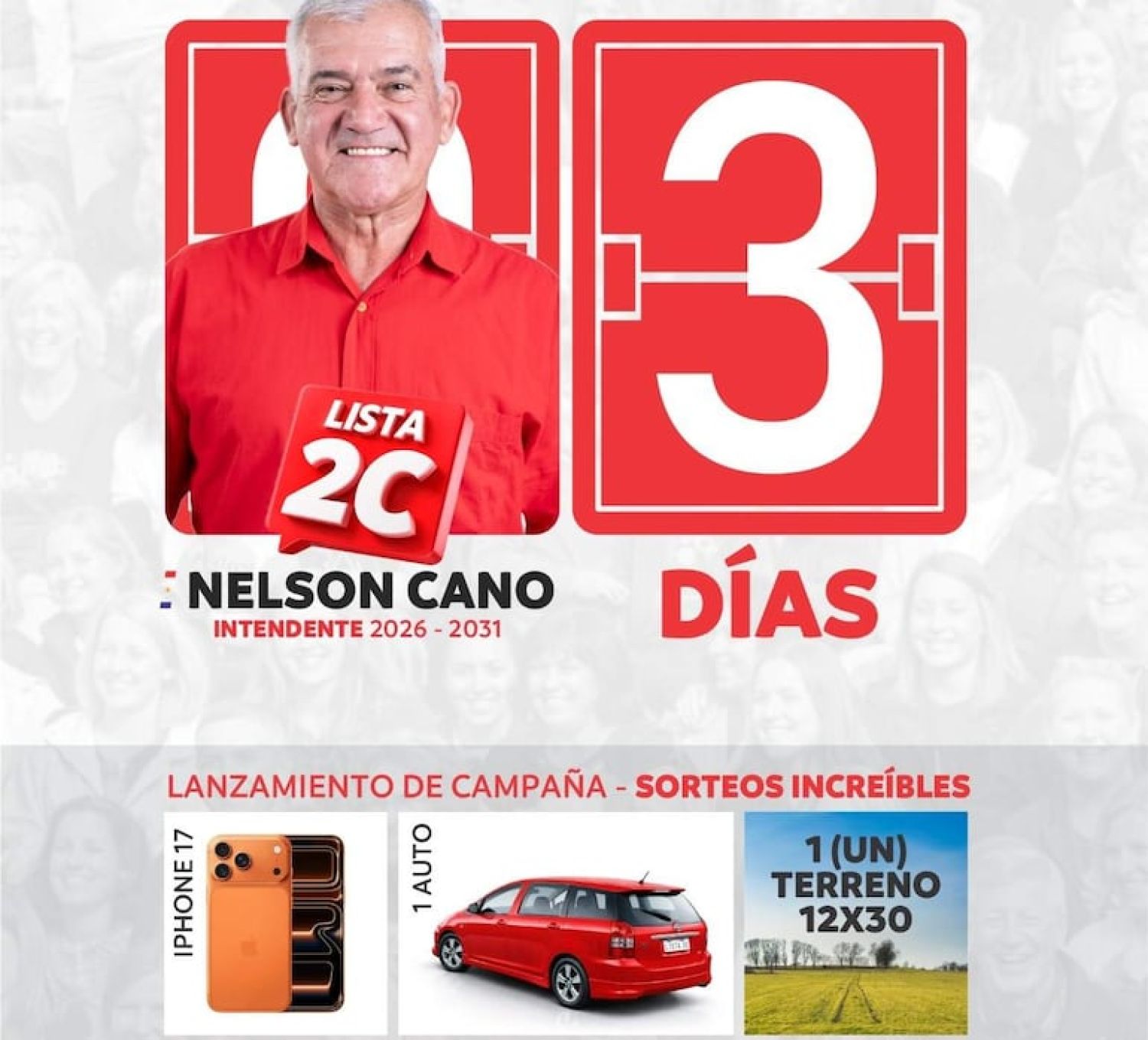 Sorteos de auto, terreno y celulares: el ostentoso lanzamiento de campaña del intendente cartista en Hernandarias