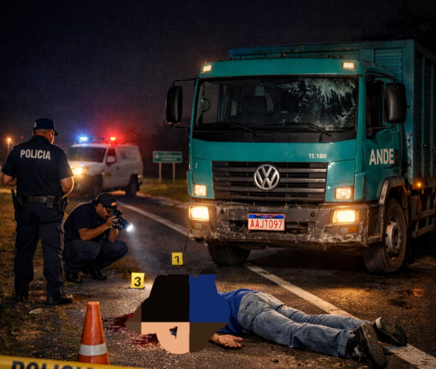 Peatón fallece tras ser embestido por camión de la ANDE en Yby Yaú